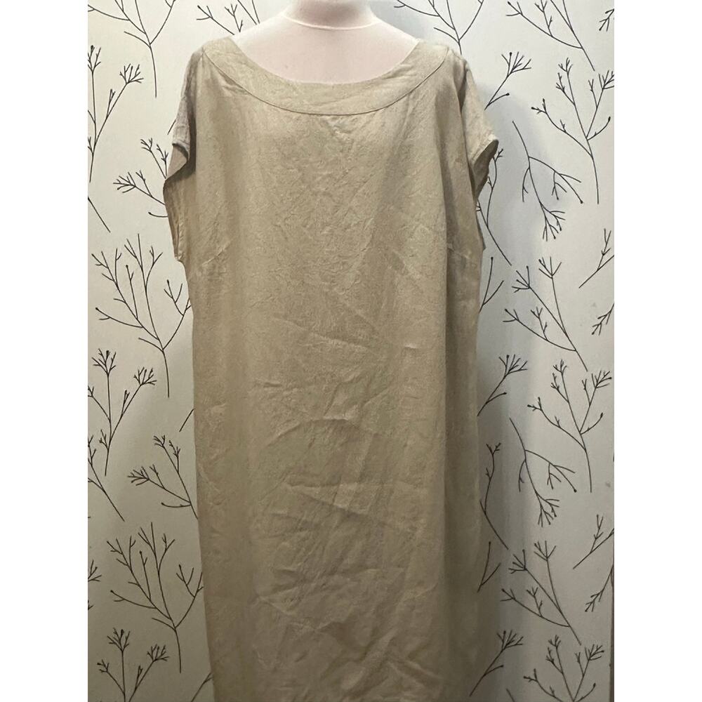 J. Jill Linen Relaxed Shift Dress In Beige - Picture 2 of 6